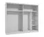 Étagère fonctionnelle pour armoires à portes coulissantes, blanc, dimensions : 153 x 48 x 41,5 cm, pour armoires de 245 cm de large