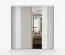 Armoire à portes coulissantes avec miroir Gorski 33 | 218 x 203 x 61 cm | Gris-Blanc | 2 portes | 6 compartiments