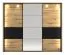 Armoire penderie 3 portes coulissantes Crina 10 | Espace optimisé | Chêne Artisan/Noir | Miroir | 224 x 262,5 x 65,5 cm