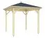 Pavillon / Pergola avec poteaux, en bois de sapin nordique, raboté, surface au sol : 7,8 m², Toit en toile, épaisseur des madriers 40 mm, dimensions : 300 x 300 cm