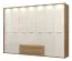 Armoire à portes battantes / Armoire à vêtements avec cadre LED Gataivai 60, couleur : beige brillant / noyer - Dimensions : 224 x 322 x 60 cm (H x L x P)