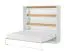 Lit escamotable horizontal | sommier à lattes inclus | surface de couchage 160 x 200 cm | lit pliant | lit mural | lit double | couleur : chêne / blanc / noir | 2 tablettes | Nalut 13