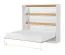 Lit escamotable horizontal | sommier à lattes inclus | surface de couchage 160 x 200 cm | lit rabattable | lit mural | lit double | couleur : chêne / blanc | 2 tablettes | Nalut 13