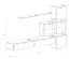 Meuble-paroi avec deux armoires suspendues Balestrand 305, couleur : gris / chêne wotan - dimensions : 200 x 310 x 40 cm (h x l x p), avec éclairage LED