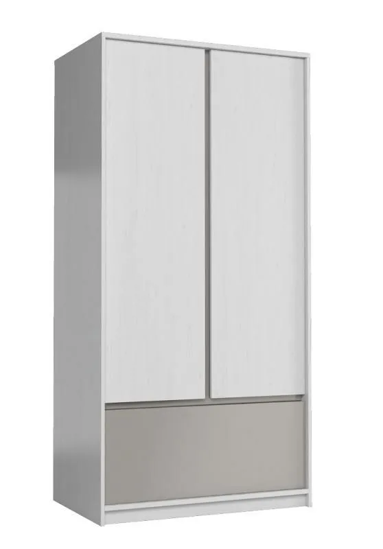 90 cm de large Armoire avec 2 portes | Couleur: Blanc Abbildung
