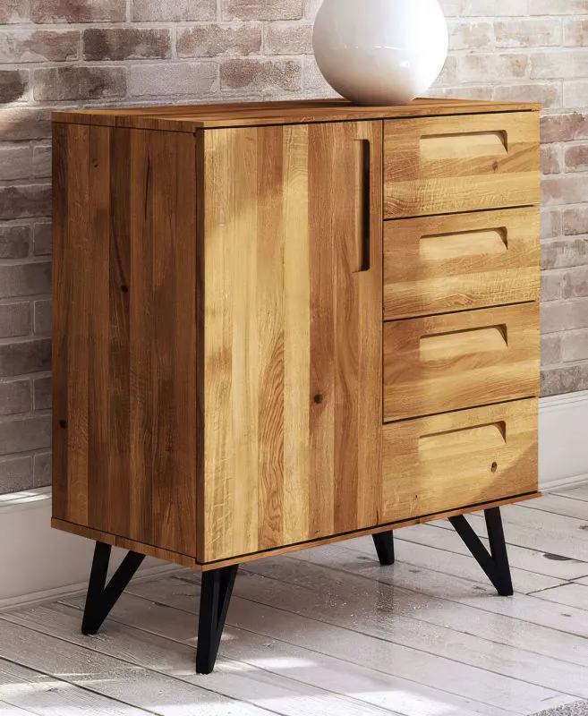 Commode Masterton 06 chêne sauvage massif huilé - Dimensions : 100 x 91 x 45 cm (H x L x P)