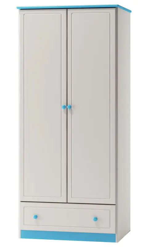 Armoire, Couleur: Blanc / Bleu 160x80x60 cm Abbildung