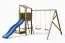 Tour de jeux / Parc de jeux Emil avec balançoire double, bac à sable, toboggan ondulé et toit en bois FSC®.