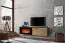Meuble TV de style moderne Bjordal 20, Couleur : Chêne Flagstaff / Anthracite - Dimensions : 45 x 180 x 40 cm (H x L x P), avec cheminée électrique