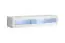 Meuble-paroi suspendu moderne Hompland 89, couleur : blanc - dimensions : 180 x 320 x 40 cm (h x l x p), avec éclairage LED bleu