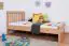 Lit pour enfants / lit junior "Easy Premium Line" K8 avec 1 panneau de recouvrement, 120 x 200 cm bois de hêtre massif nature