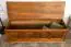 Coffre en bois de pin massif, couleur chêne rustique 179 - Dimensions : 50 x 154 x 46 cm (H x L x P), siège du coffre