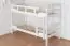 Lit superposé pour adultes "Easy Premium Line" K11/n, tête et pied de lit à trous, hêtre massif blanc - 90 x 200 cm (L x l), divisible