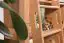 lit d'enfant superposé Pauli en hêtre massif naturel avec étagère et toboggan, y compris sommier à lattes déroulable - 90 x 200 cm, divisible