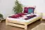 Lit double / lit d'appoint en bois de pin massif, naturel A9, sommier à lattes inclus - Dimensions 160 x 200 cm