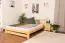 Lit double / lit d'appoint en bois de pin massif, naturel A25, sommier à lattes inclus - Dimensions 160 x 200 cm