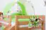lit d'enfant superposé Jonas hêtre massif naturel avec toboggan et sommier à lattes inclus - 90 x 200 cm, convertible, version offre spéciale