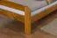 Lit simple / lit d'appoint en pin massif, chêne massif A6, sommier à lattes inclus - Dimensions 90 x 200 cm