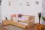 Lit enfant / lit junior "Easy Premium Line" K1/s Voll incl. 2ème couchette et 2 panneaux de recouvrement, 90 x 200 cm bois de hêtre massif nature