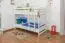Lit d'enfant / lit superposé en hêtre massif, verni blanc 119 - Dimensions 90 x 200 cm