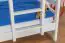 Lit d'enfant / lit superposé en hêtre massif, verni blanc 119 - Dimensions 90 x 200 cm