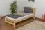Lit simple / lit d'appoint en bois de pin massif, naturel A24, sommier à lattes inclus - Dimensions 90 x 200 cm 