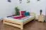 Lit d'enfant / lit de jeunesse en bois de pin massif, naturel A7, avec sommier à lattes - Dimensions : 140 x 200 cm