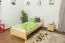 Lit d'enfant / lit de jeune bois de pin massif naturel 80, avec sommier à lattes - dimension 90 x 200 cm