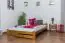 Lit pour enfants / lit pour jeunes pin massif, couleur chêne A9, sommier à lattes inclus - dimension 140 x 200 cm