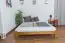 Lit double / lit d'appoint en bois de pin massif, couleur chêne A10, sommier à lattes inclus - dimension 160 x 200 cm