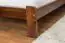 Lit Futon / lit en bois de pin massif noyer couleur A8, sommier à lattes inclus - Dimensions 140 x 200 cm