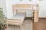 Lits superposés / lit de jeu Phillip en hêtre massif avec étagère, sommier à lattes déroulable inclus - 90 x 200 cm, divisible