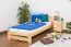 Lit d'enfant / lit de jeunesse en bois de pin massif, naturel A7, sommier à lattes inclus - Dimensions : 90 x 200 cm