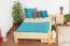 Lit futon / lit en bois de pin massif naturel A11, avec sommier à lattes - dimension 140 x 200 cm