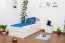 Lit enfant / lit junior "Easy Premium Line" K1/h Voll incl. 2ème couchette et 2 panneaux de recouvrement, 90 x 200 cm bois de hêtre massif laqué blanc