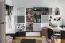 Chambre d'adolescents - commode Marincho 02, 2 pièces, couleur : blanc / noir - Dimensions : 89 x 107 x 53 cm (h x l x p)