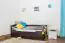 Lit enfant / lit junior "Easy Premium Line" K1/h/s incl. 2ème couchette et 2 panneaux de recouvrement, 90 x 200 cm bois de hêtre massif brun chocolat
