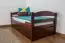 Lit d'enfant / lit junior "Easy Premium Line" K1/h/s incl. 2ème couchette et 2 panneaux de recouvrement, 90 x 200 cm hêtre massif brun foncé