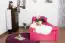 Lit enfant / lit enfant "Easy Premium Line" K1/2n avec 2 tiroirs et 2 panneaux de recouvrement, 90 x 200 cm hêtre massif rose