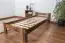 Lit Futon / lit en bois de pin massif noyer couleur A8, sommier à lattes inclus - Dimensions : 80 x 200 cm
