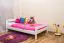lit d'enfant / lit de jeunesse en bois de pin massif, laqué blanc A6, sommier à lattes inclus - Dimensions 120 x 200 cm
