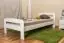 Lit simple / lit d'appoint en pin massif, laqué blanc A6, sommier à lattes inclus - Dimensions 90 x 200 cm