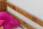 Lit d'enfant avec protection anti-chute en bois de pin massif, couleur chêne A17, sommier à lattes inclus - Dimensions 70 x 160 cm - avec matelas