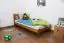 Lit d'enfant / lit de jeunesse en bois de pin massif, couleur chêne A27, sommier à lattes inclus - Dimensions 90 x 200 cm 