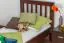 lit d'enfant / lit de jeunesse "Easy Premium Line" K8, hêtre massif verni brun foncé - couchette : 90 x 200 cm