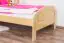 Lit d'enfant / lit de jeune en bois de pin massif naturel 88, avec sommier à lattes - Surface de couchage 90 x 200 cm