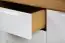 Commode Timaru 17, chêne sauvage huilé / blanc, massif partiel - Dimensions : 48 x 134 x 40 cm (H x L x P)