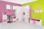 Chambre d'enfant - étagère à suspendre / étagère murale Luis 02, couleur : blanc chêne / rose - 54 x 120 x 22 cm (h x l x p)