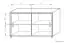 Caisson / armoire mobile Cianjur 06, couleur : chêne / blanc - Dimensions : 72 x 120 x 45 cm (H x L x P)