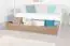 Tiroir pour lit d'enfant / lit de jeune Hermann 01, couleur : blanc blanchi / couleurs de noix, solide - 29 x 90 x 192 cm (H x L x L)